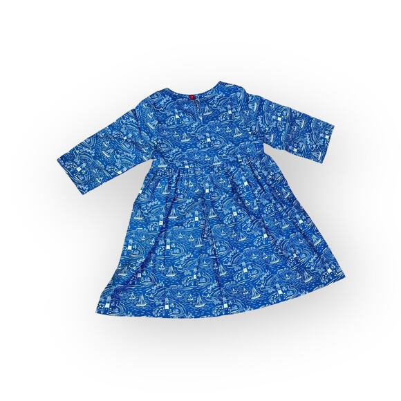 Smiling Button New Cotton By The Sea Winnie In Blue - Picture 2 of 6